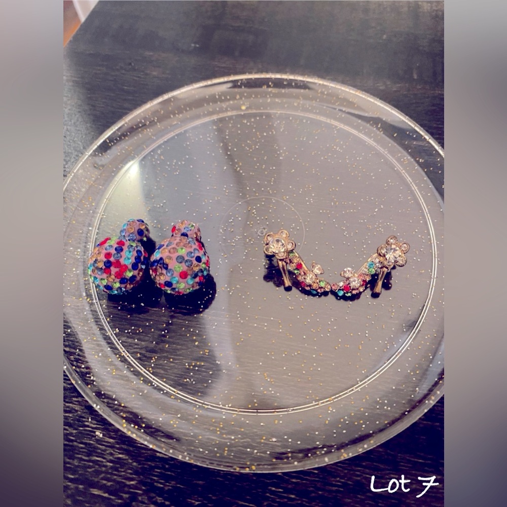 🔹3/$20 Set of Rhinestone Stud Earrings, 1 Screw On Back & 1 Butterfly Back